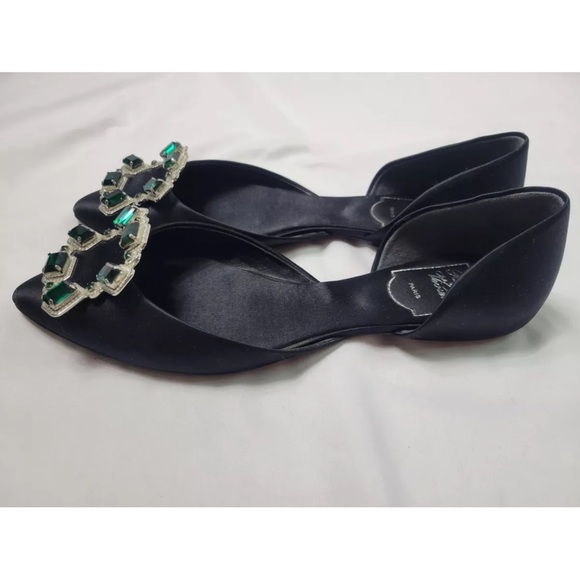 Roger Vivier Embellished satin point-toe flats - size 9 - New without Box - Picture 3 of 9